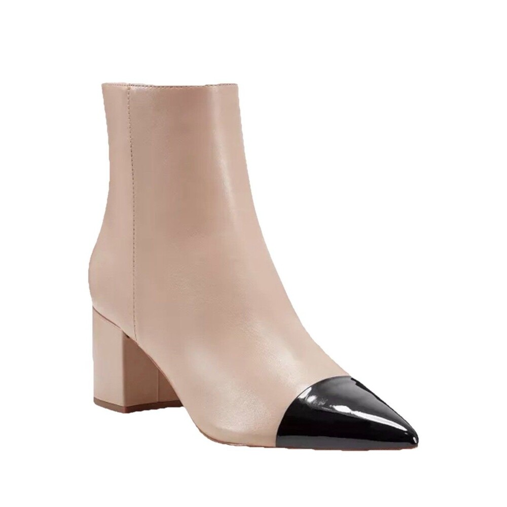 Marc Fisher Women's Beige Jelanie Pointy-Toe Dress Ankle Booties Shoes Size 10M